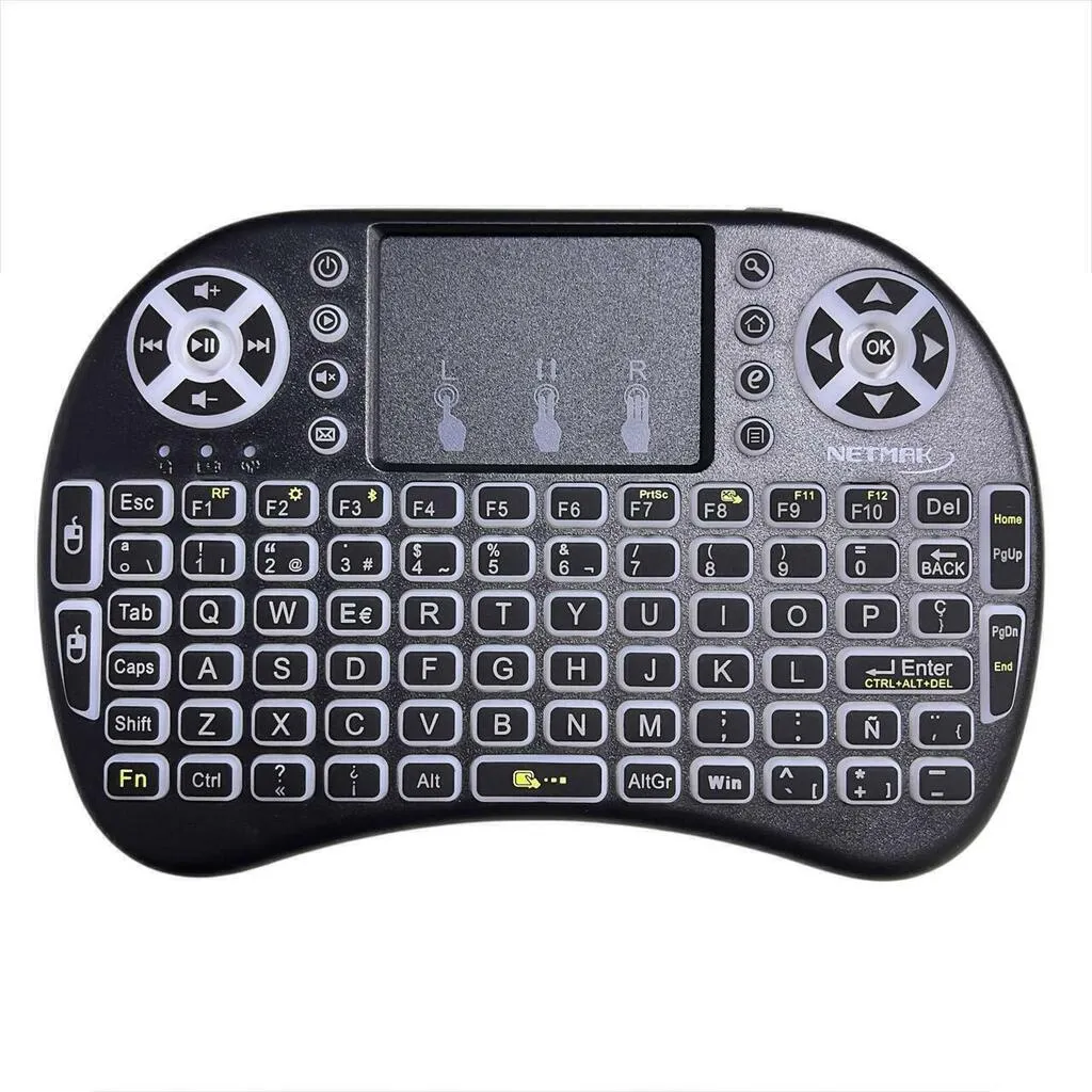 MINI TECLADO INALAMBRICO RETROILUMINADO NETMAK