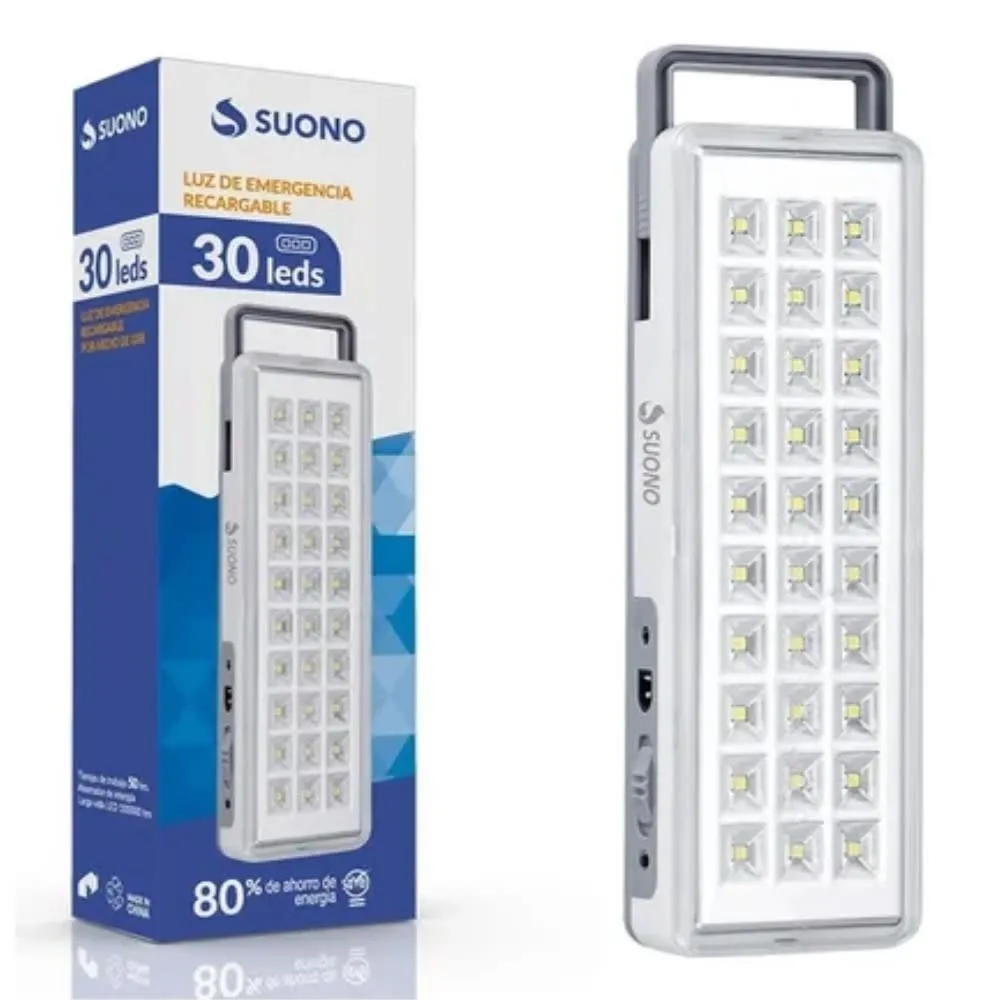 LUZ DE EMERGENCIA PORTATIL 30 LEDS SUONO