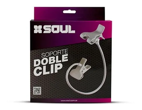 SOPORTE PINZA DOBLE CLIP SOUL SOP-CJ04 miniatura 2