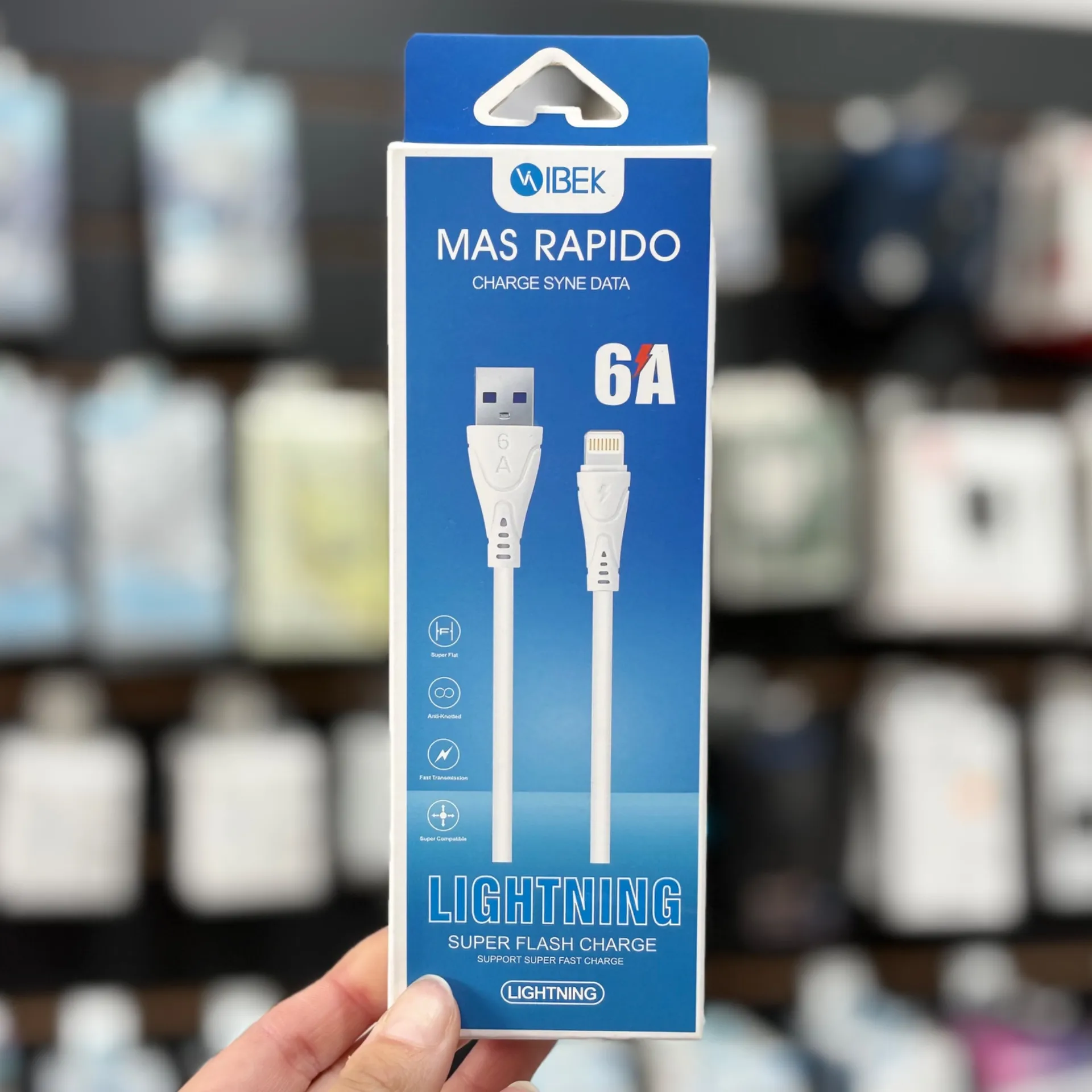 CABLE USB IPHONE 6A TURBO IBEK CB-62