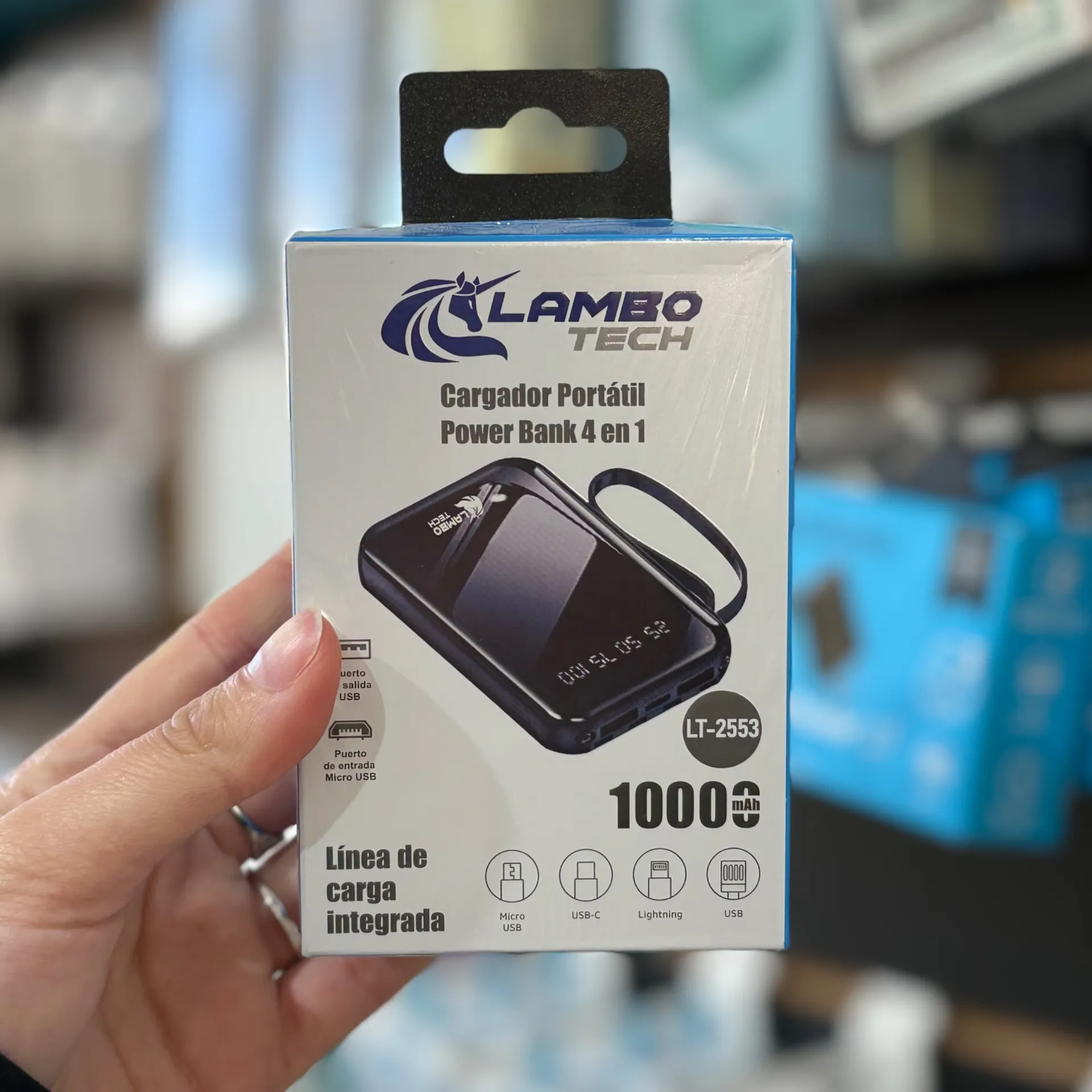 CARGADOR PORTATIL LAMBOTECH 10.000MAH 4 EN 1